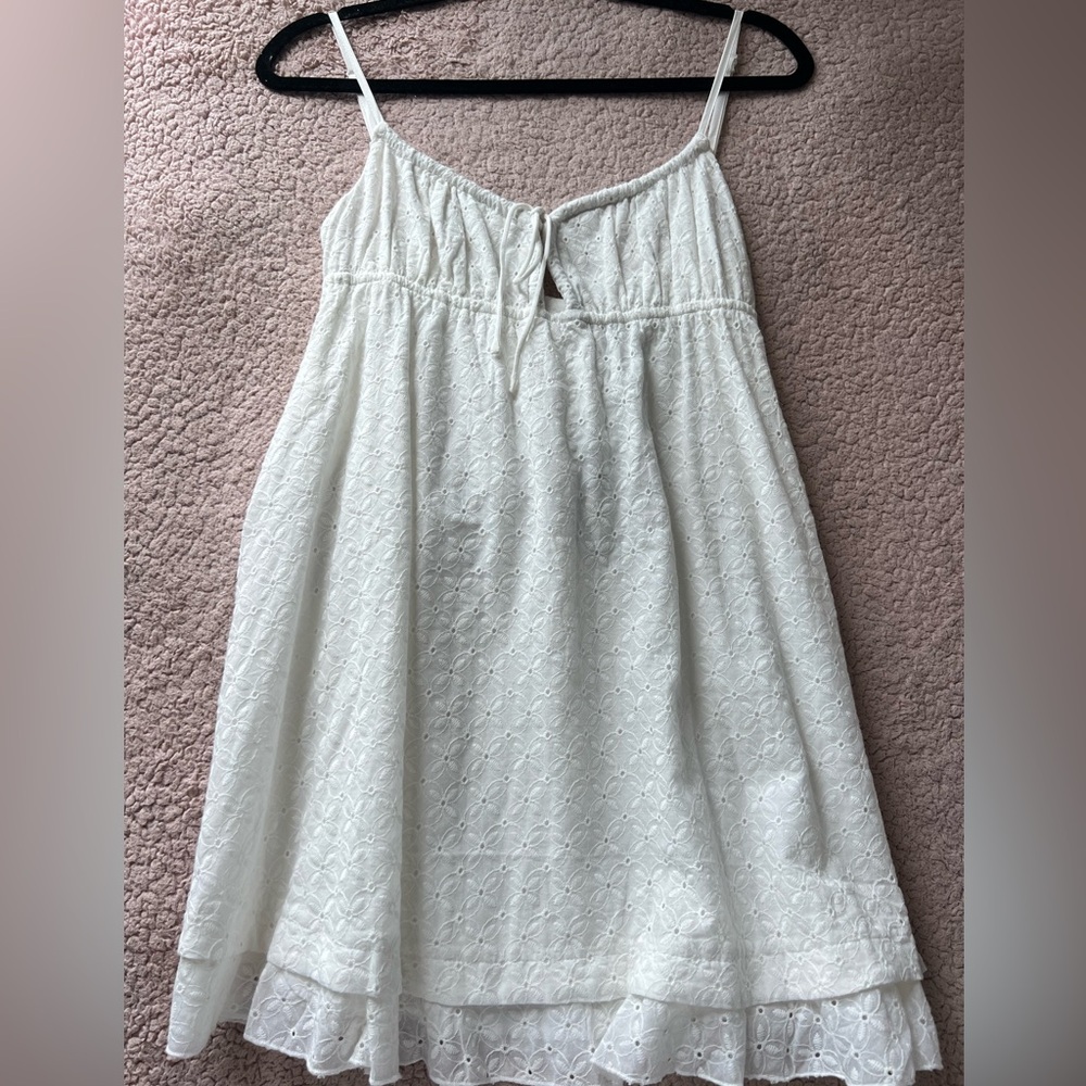 Princess Polly EMPRESS OF LOVE MINI DRESS WHITE EMBROIDERY